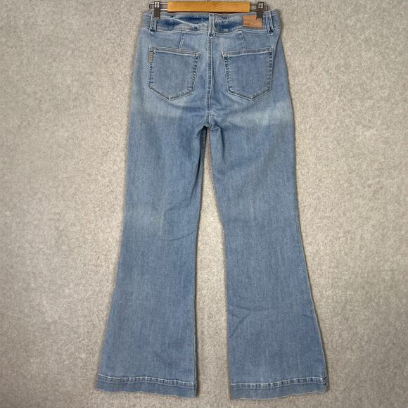 Paige Womens 29 Genevieve Jeans Mid Rise Flare Light Wash - Picture 5 of 10